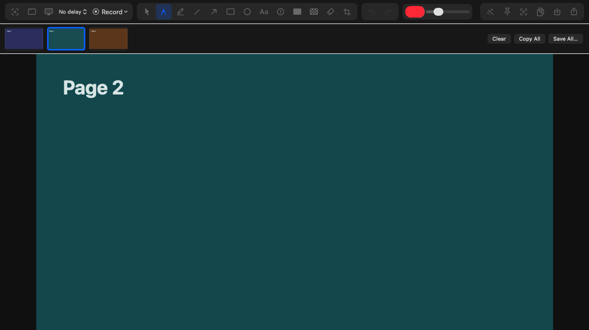 The session carousel: filmstrip of captures across the top of one editor window
