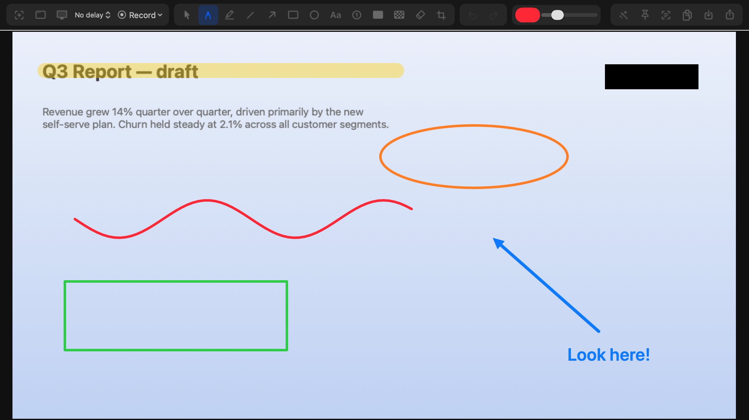 The SnippySnip editor with an annotated screenshot